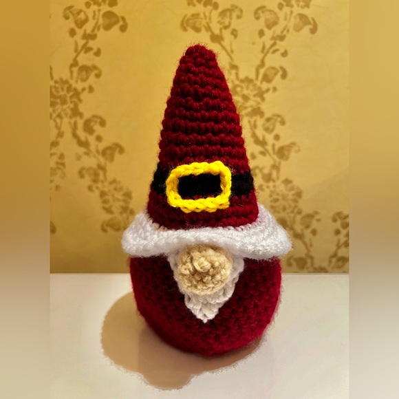 Hand Crocheted Santa Gnome 8 Inches Tall Christmas Decor! - Picture 1 of 7